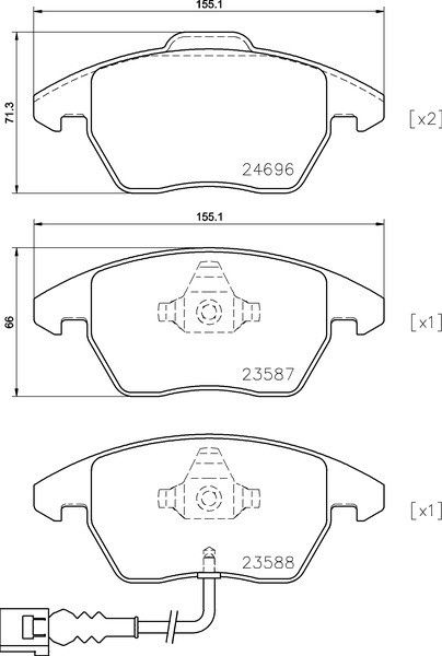 2008-2013 Audi A3 Disc Brake Pad Set - Front (Pagid)