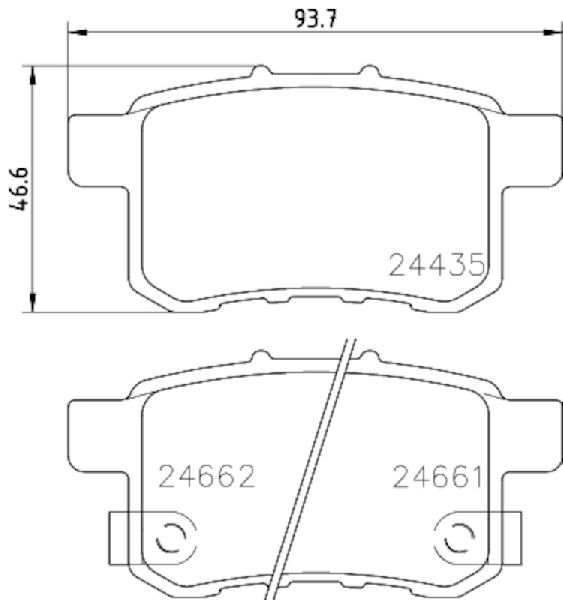 2009-2014 Acura TSX Disc Brake Pad Set - Rear (Pagid)