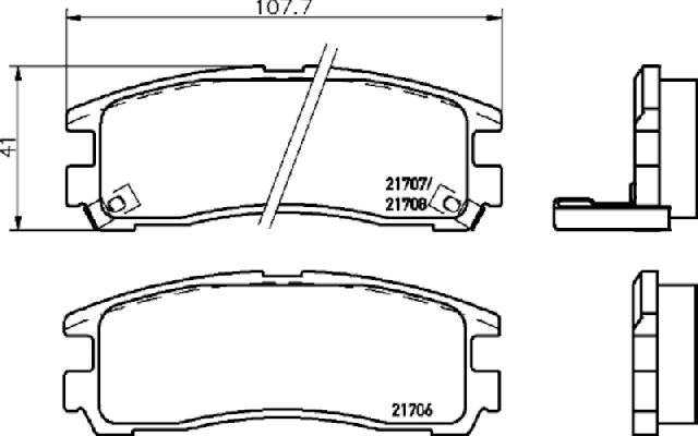 1995-2000 Dodge Avenger Disc Brake Pad Set - Rear (Pagid)