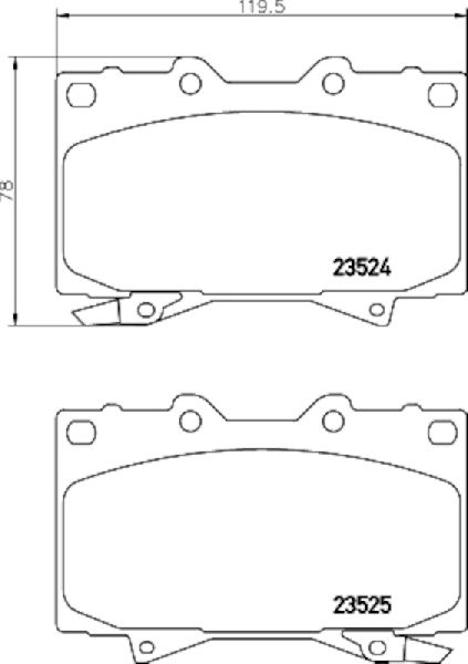 1998-2007 Toyota Land Cruiser Disc Brake Pad Set - Front (Pagid)