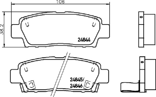 1995-1999 Toyota Avalon Disc Brake Pad Set - Rear (Pagid)