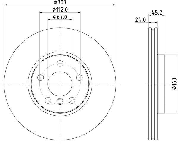 2022-2024 Mini Cooper Disc Brake Rotor - Front (Pagid)