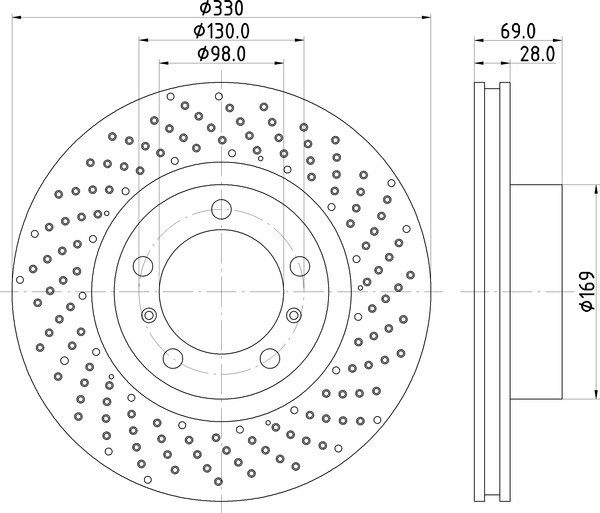 2013-2016 Porsche Boxster Disc Brake Rotor - Front Right (Pagid)