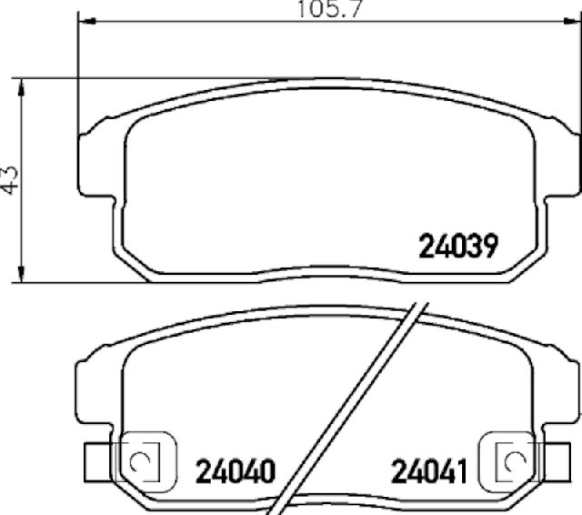 2002-2006 Nissan Sentra Disc Brake Pad Set - Rear (Pagid)