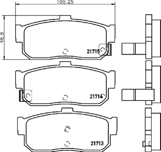 2000-2001 Nissan Sentra Disc Brake Pad Set - Rear (Pagid)