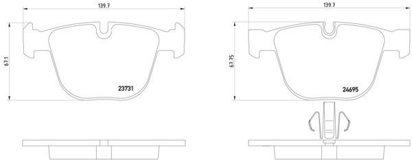 2011-2015 BMW Alpina B7 Disc Brake Pad Set - Rear (Pagid)