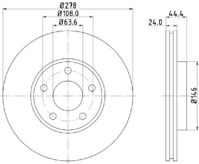2010-2013 Ford Transit Connect Disc Brake Rotor - Front (Pagid)