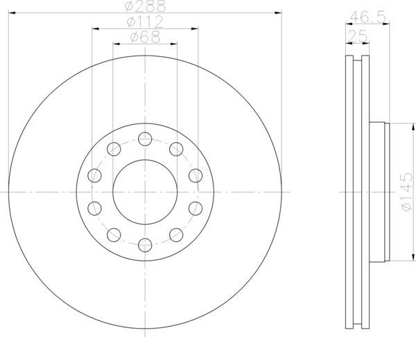 2002-2005 Volkswagen Passat Disc Brake Rotor - Front (Pagid)