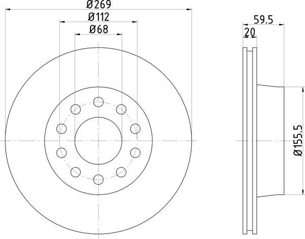 1995 Audi S6 Disc Brake Rotor - Rear (Pagid)