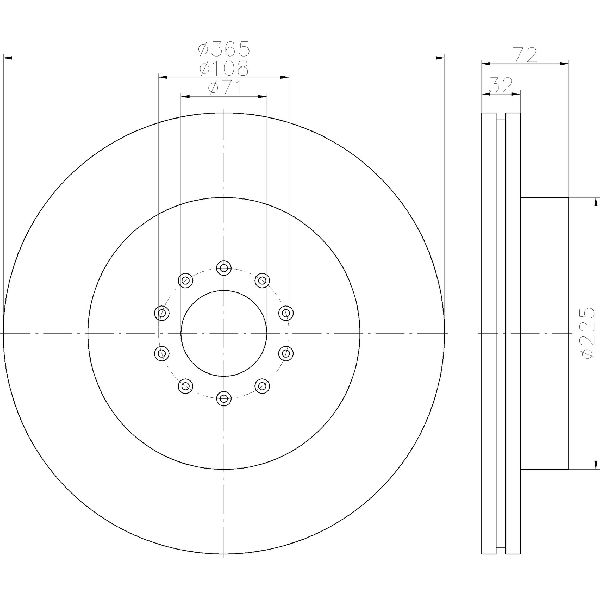 2003-2005 Jaguar S-Type Disc Brake Rotor - Front (Pagid)