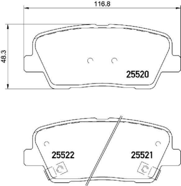 2011-2016 Hyundai Equus Disc Brake Pad Set - Rear (Pagid)
