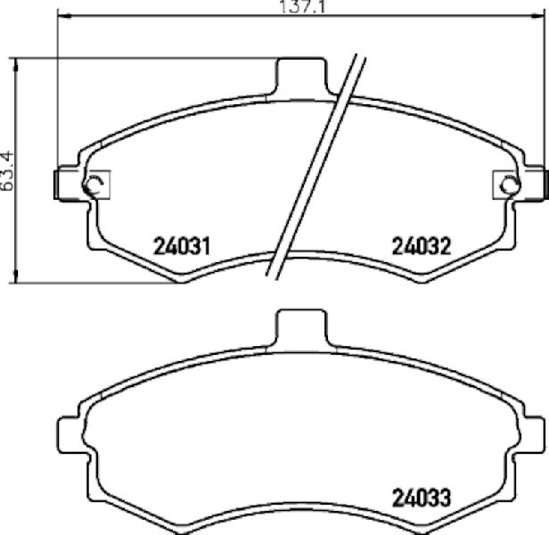 2002-2006 Hyundai Elantra Disc Brake Pad Set - Front (Pagid)