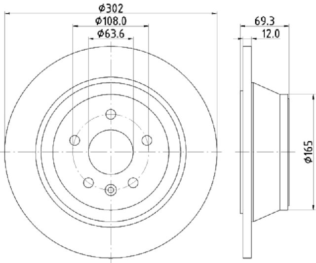 2007-2008 Volvo S80 Disc Brake Rotor - Rear (Pagid)
