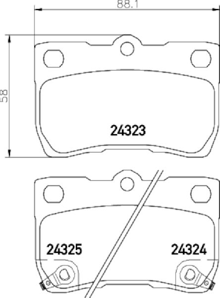 2006-2013 Lexus IS250 Disc Brake Pad Set - Rear (Pagid)