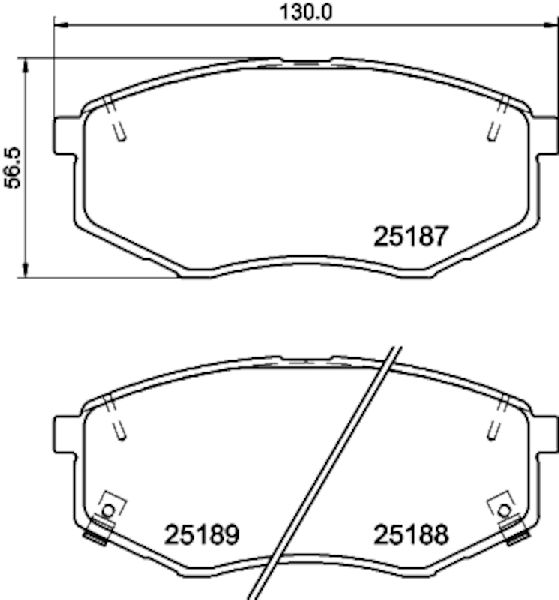 2010-2012 Hyundai Tucson Disc Brake Pad Set - Front (Pagid)