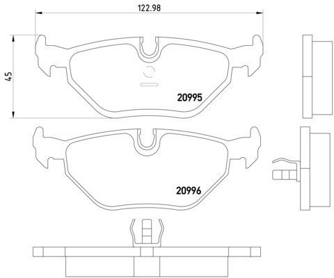 1998-2002 BMW Z3 Disc Brake Pad Set - Rear (Pagid)
