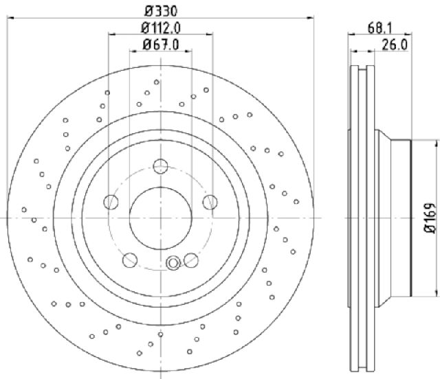 2007-2011 Mercedes-Benz CLS63 AMG Disc Brake Rotor - Rear (Pagid)