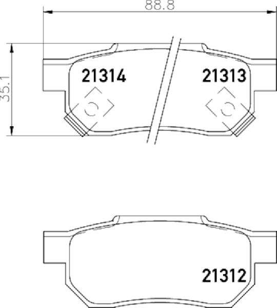1992-2000 Honda Civic Disc Brake Pad Set - Rear (Pagid)
