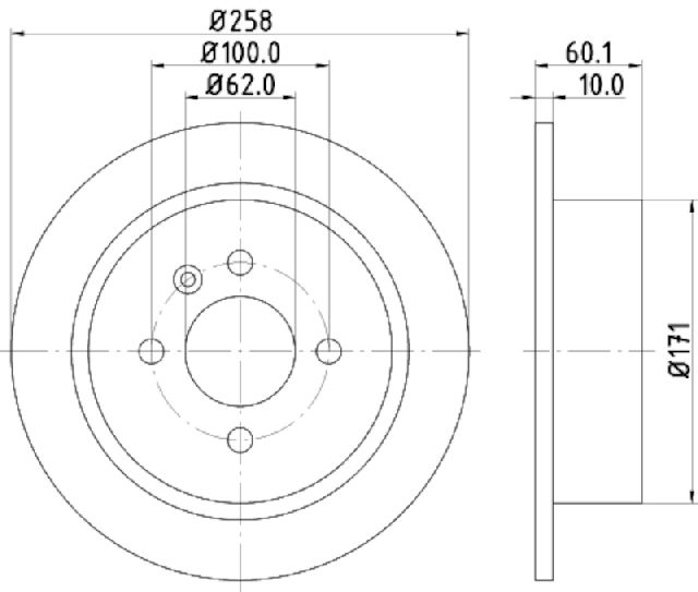 1985-1987 BMW 325e Disc Brake Rotor - Rear (Pagid)