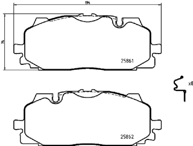 2017-2024 Audi Q7 Disc Brake Pad Set - Front (Pagid)