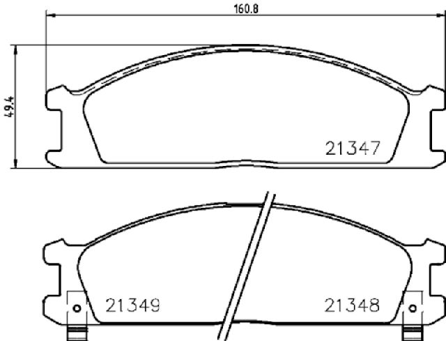 1986-1994 Nissan D21 Disc Brake Pad Set - Front (Pagid)
