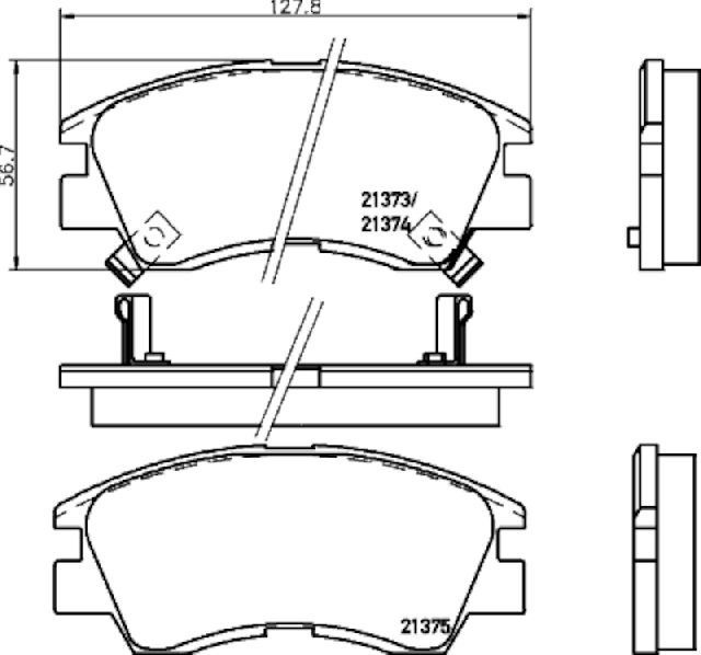 1987-1996 Mitsubishi Mighty Max Disc Brake Pad Set - Front (Pagid)
