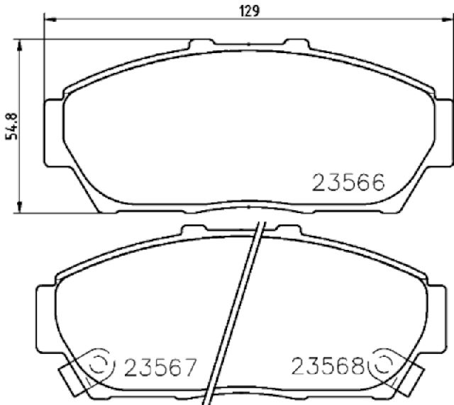 1993-1995 Honda Civic Disc Brake Pad Set - Front (Pagid)