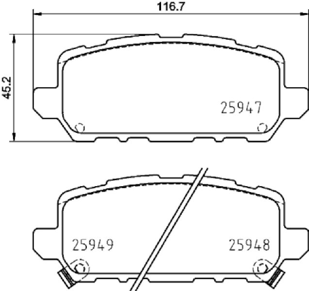 2016-2021 Honda HR-V Disc Brake Pad Set - Rear (Pagid)