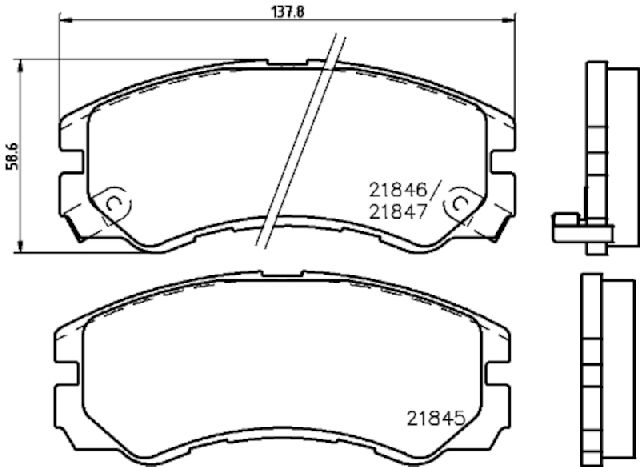 2002 Isuzu Axiom Disc Brake Pad Set - Front (Pagid)