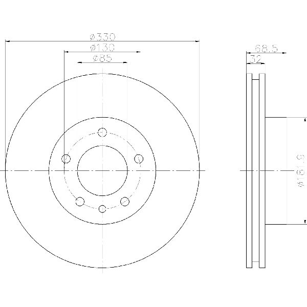 2003-2010 Porsche Cayenne Disc Brake Rotor - Front Left (Pagid)