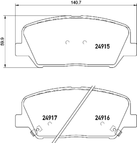 2013-2017 Hyundai Veloster Disc Brake Pad Set - Front (Pagid)