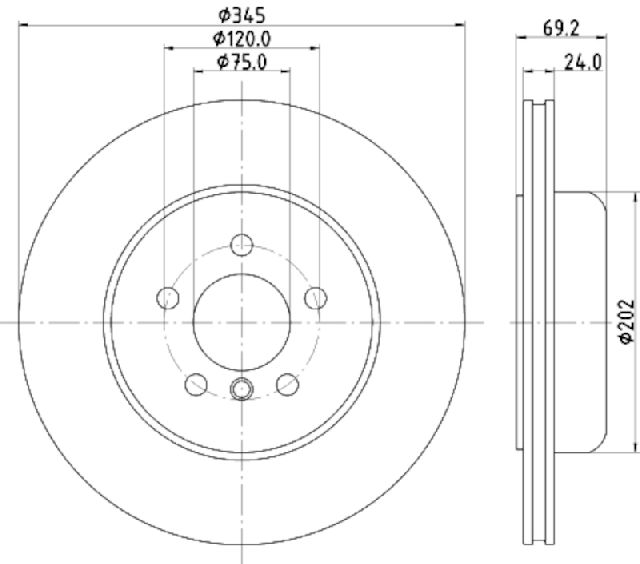 2011-2016 BMW 550i Disc Brake Rotor - Rear (Pagid)
