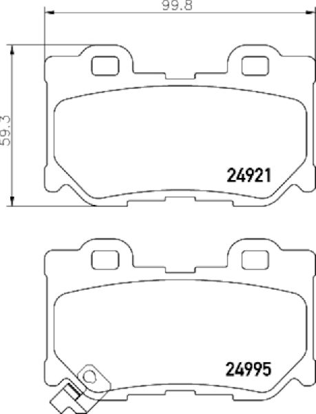 2014-2024 INFINITI Q50 Disc Brake Pad Set - Rear (Pagid)