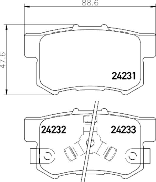 2003-2011 Honda Element Disc Brake Pad Set - Rear (Pagid)