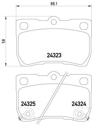 2006-2013 Lexus IS250 Disc Brake Pad Set - Rear (Pagid)