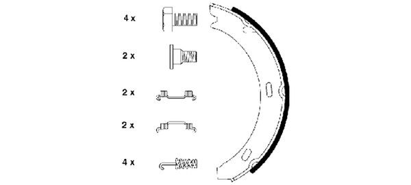 1995-1999 Mercedes-Benz S320 Parking Brake Shoe Set - Rear (Pagid)