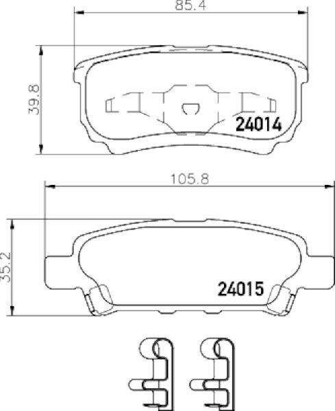 2008-2014 Dodge Avenger Disc Brake Pad Set - Rear (Pagid)