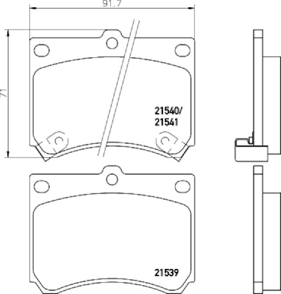 1990-1998 Mazda Protege Disc Brake Pad Set - Front (Pagid)