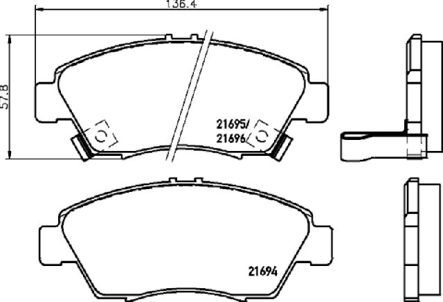 2002-2006 Acura RSX Disc Brake Pad Set - Front (Pagid)