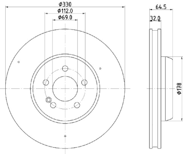 2015-2023 Mercedes-Benz C300 Disc Brake Rotor - Front (Pagid)