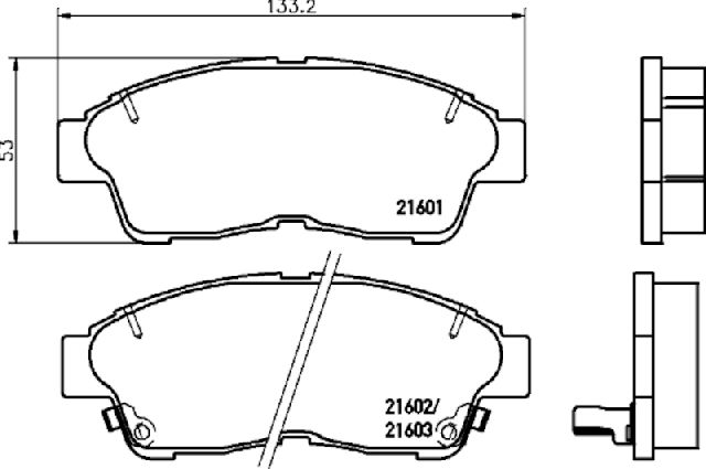 1992-2001 Toyota Camry Disc Brake Pad Set - Front (Pagid)