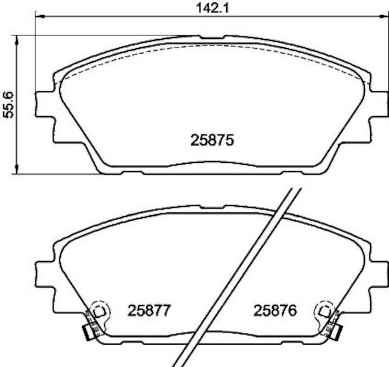 2018, 2017, 2016, 2015, 2014 Mazda 3 Disc Brake Pad Set