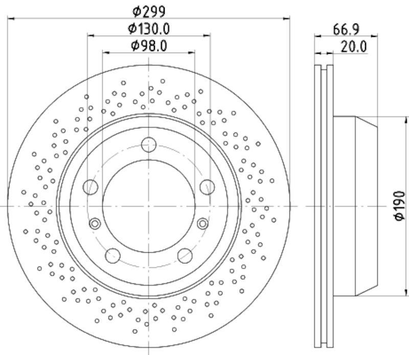 2016, 2015, 2014, 2013, 2012, 2011, 2010, 2009, 2008, 2007, 2006, 2005 Porsche Boxster Disc Brake Rotor