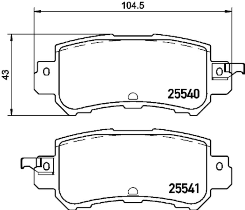 2018, 2017, 2016 Mazda CX-3 Disc Brake Pad Set