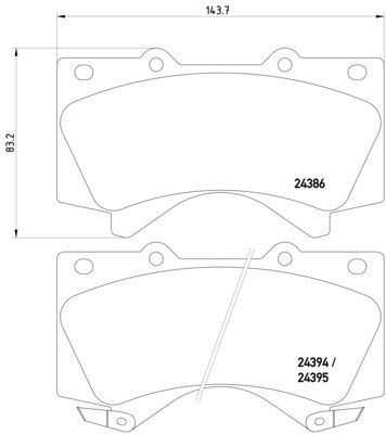 2021, 2020, 2019, 2018, 2017, 2016, 2015, 2014, 2013, 2012, 2011, 2010, 2009, 2008 Lexus LX570 Disc Brake Pad Set