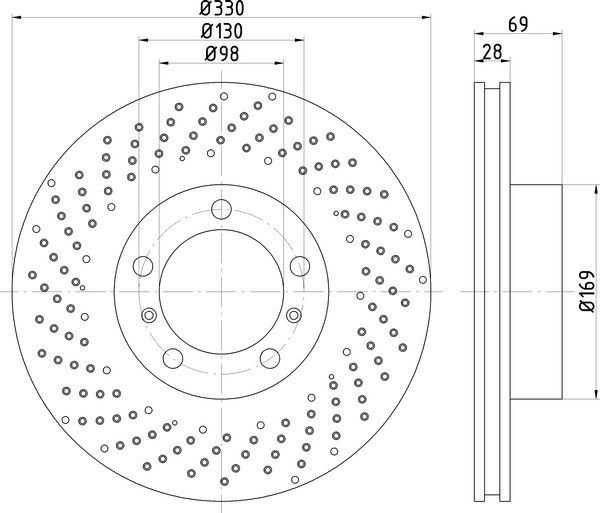 2016, 2015, 2014, 2013 Porsche Boxster Boxster Disc Brake Rotor