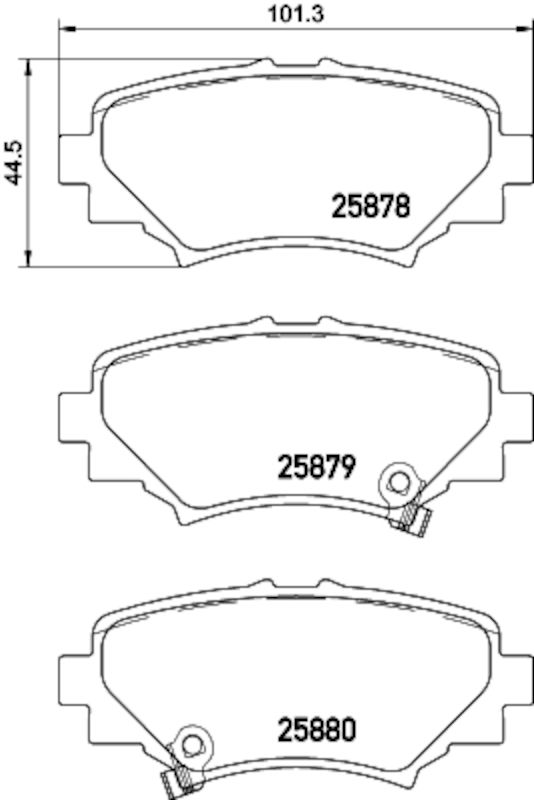2016, 2015, 2014 Mazda 3 Disc Brake Pad Set