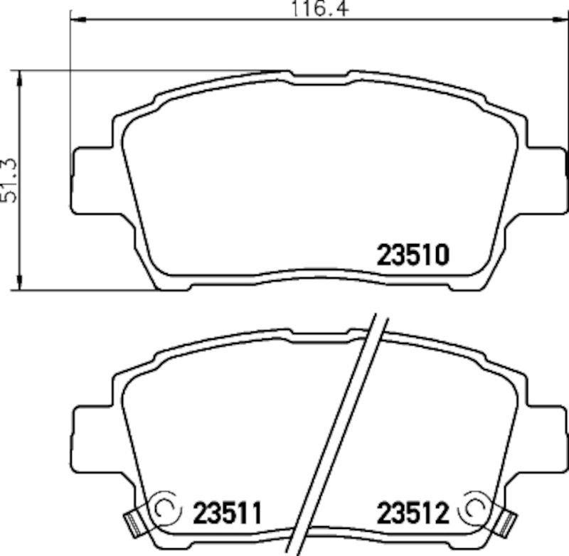 2009, 2008, 2007, 2006, 2005, 2004, 2003, 2002, 2001 Toyota Prius Disc Brake Pad Set