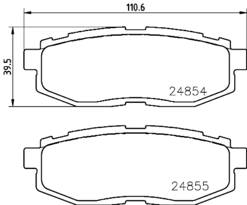 2014, 2013, 2012, 2011, 2010 Subaru Outback Tribeca Disc Brake Pad Set