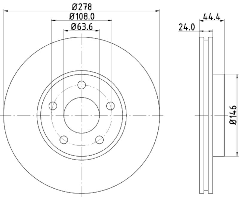 2013, 2012, 2011, 2010 Ford Transit Connect Connect Disc Brake Rotor